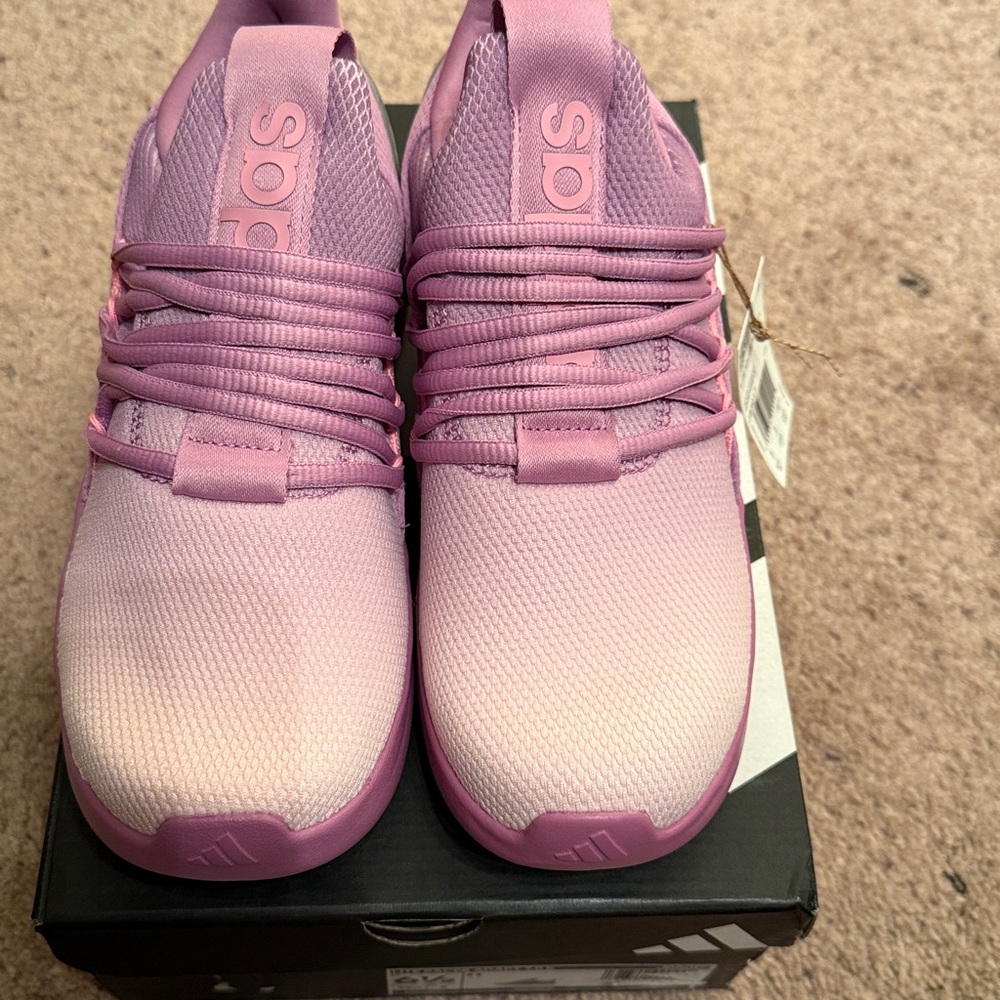 Addidas Womens Pink Knit Athletic Sneakers - Lightweight Comfort - Picture 12 of 16